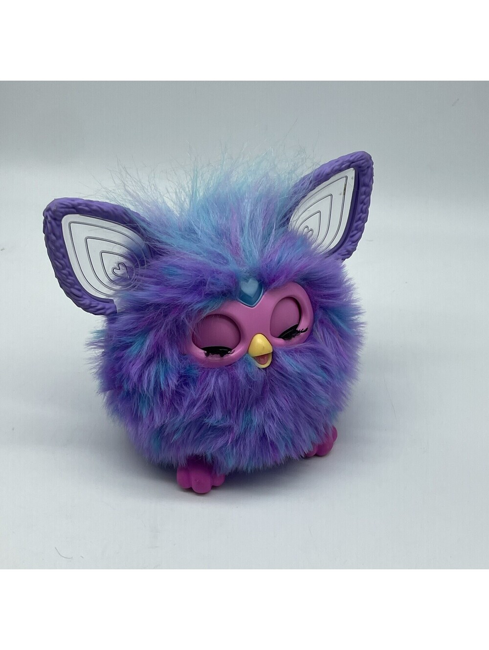 Furby Purple Plush Tie Dye Interactive Toy 2023 Glowing Ears Tested Works